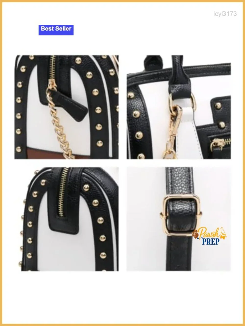 Faux Leather Barrel Satchel Handbag with Rivet Decoration, Top Handle Shoulder
